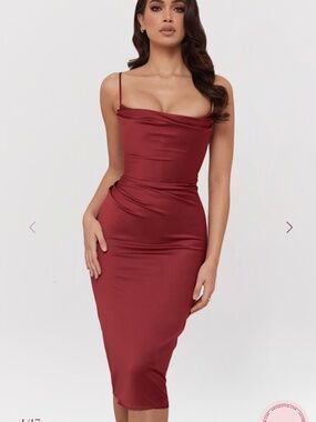 House of CB Anja Midi Satin Corset Dress